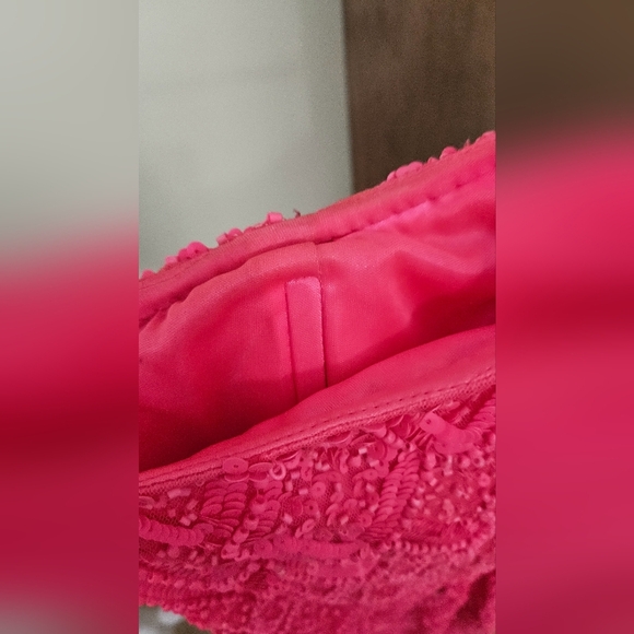 PRIMAVERA Couture One Shoulder Beaded Cocktail Dress In Neon Pink. Size 2 - Picture 14 of 15